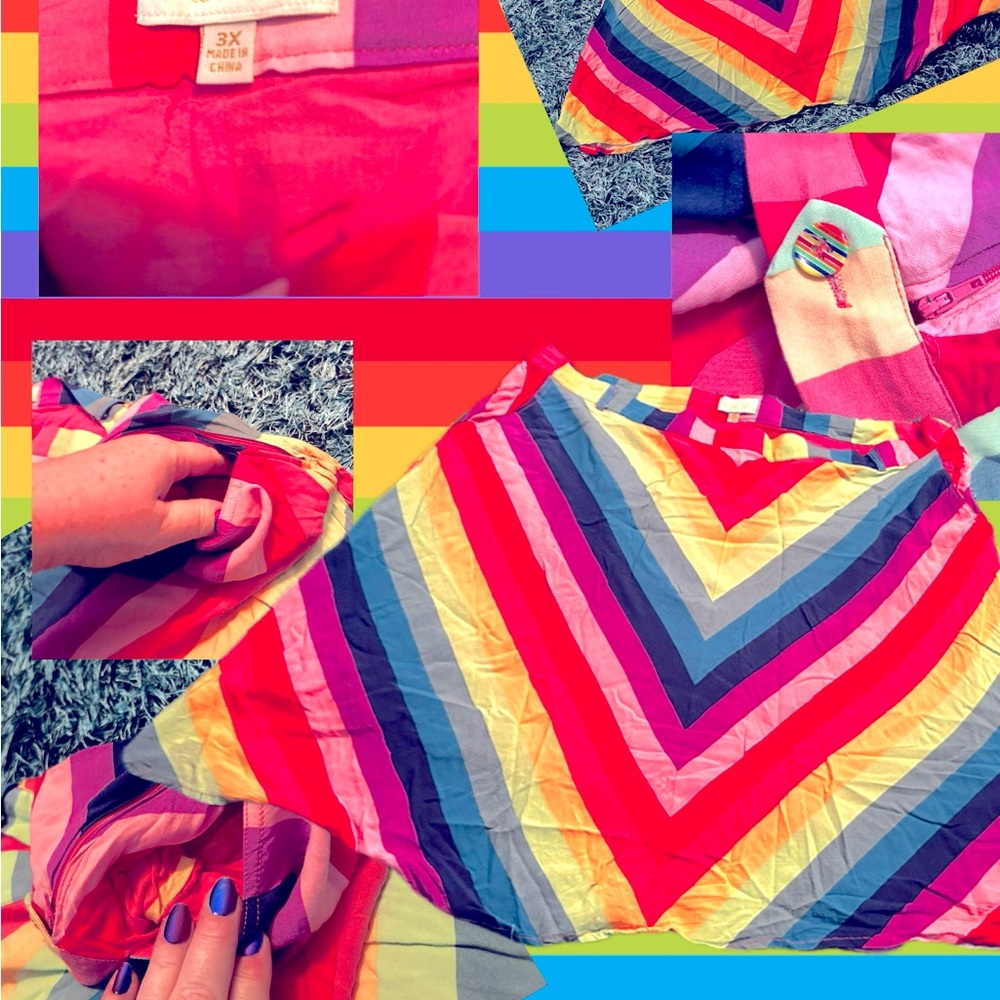 ModCloth rainbow skirt pride 3x plus ADORABLE.
